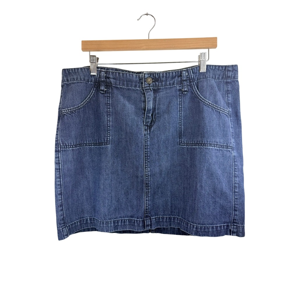 Old Navy Womens Denim A Line Mini Skirt Blue Classic Five Pocket Sz 14 Chic